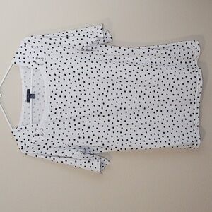 Chaps Women's Short Sleeve Square Neck Cotton TShirt with Decorative Trim